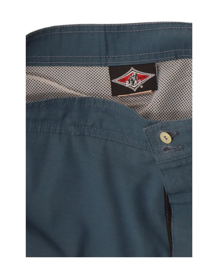 Męskie spodenki kąpielowe Bear, średni granatowy, poliester z blokami kolorów