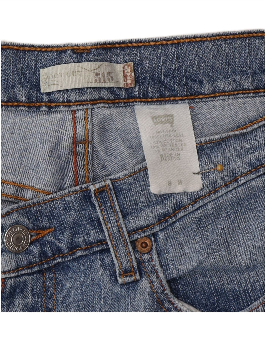 Damskie jeansy Levi's 515 Bootcut US 8 Medium W32 L31 Niebieska bawełna