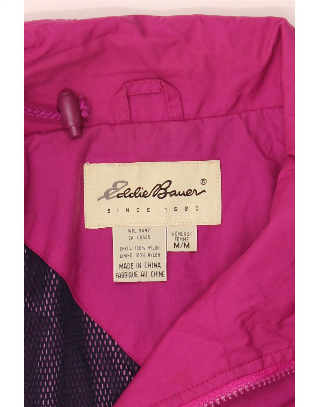 Damska kurtka przeciwdeszczowa Eddie Bauer o luźnym kroju UK 14, średni różowy nylon