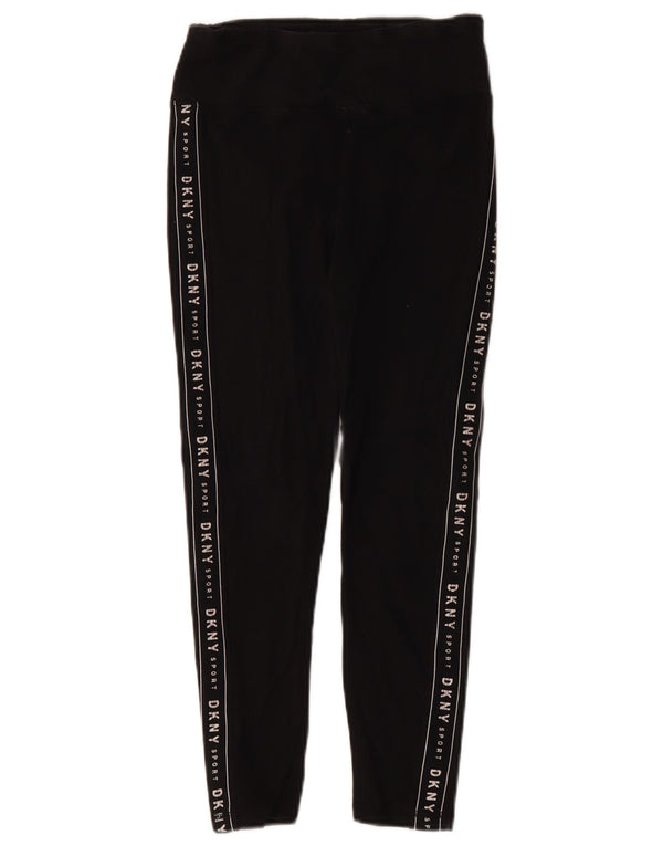 Damskie legginsy Dkny Crop Graphic UK 8 Small, czarne, bawełniane