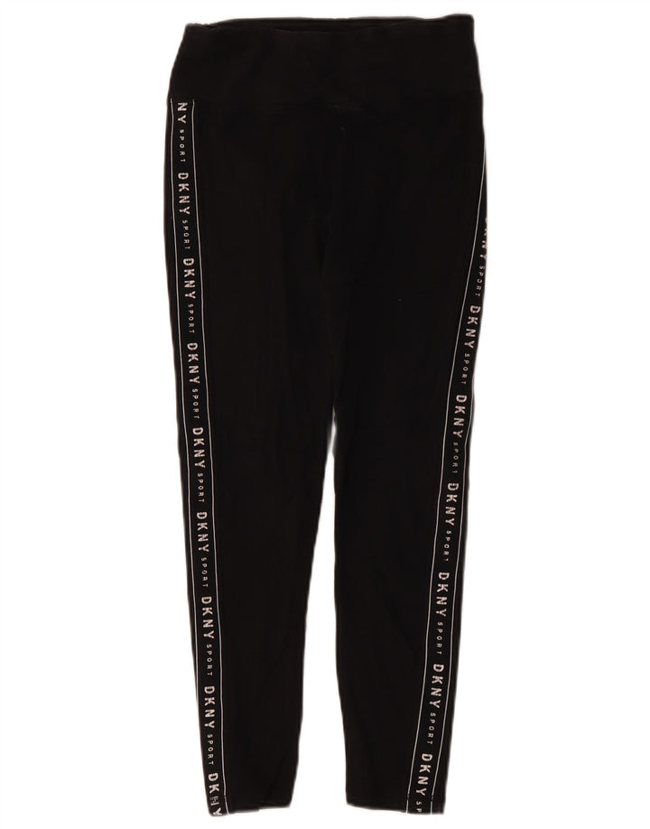 Damskie legginsy Dkny Crop Graphic UK 8 Small, czarne, bawełniane