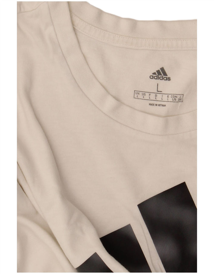 Męska koszulka z grafiką Adidas, duża, biała