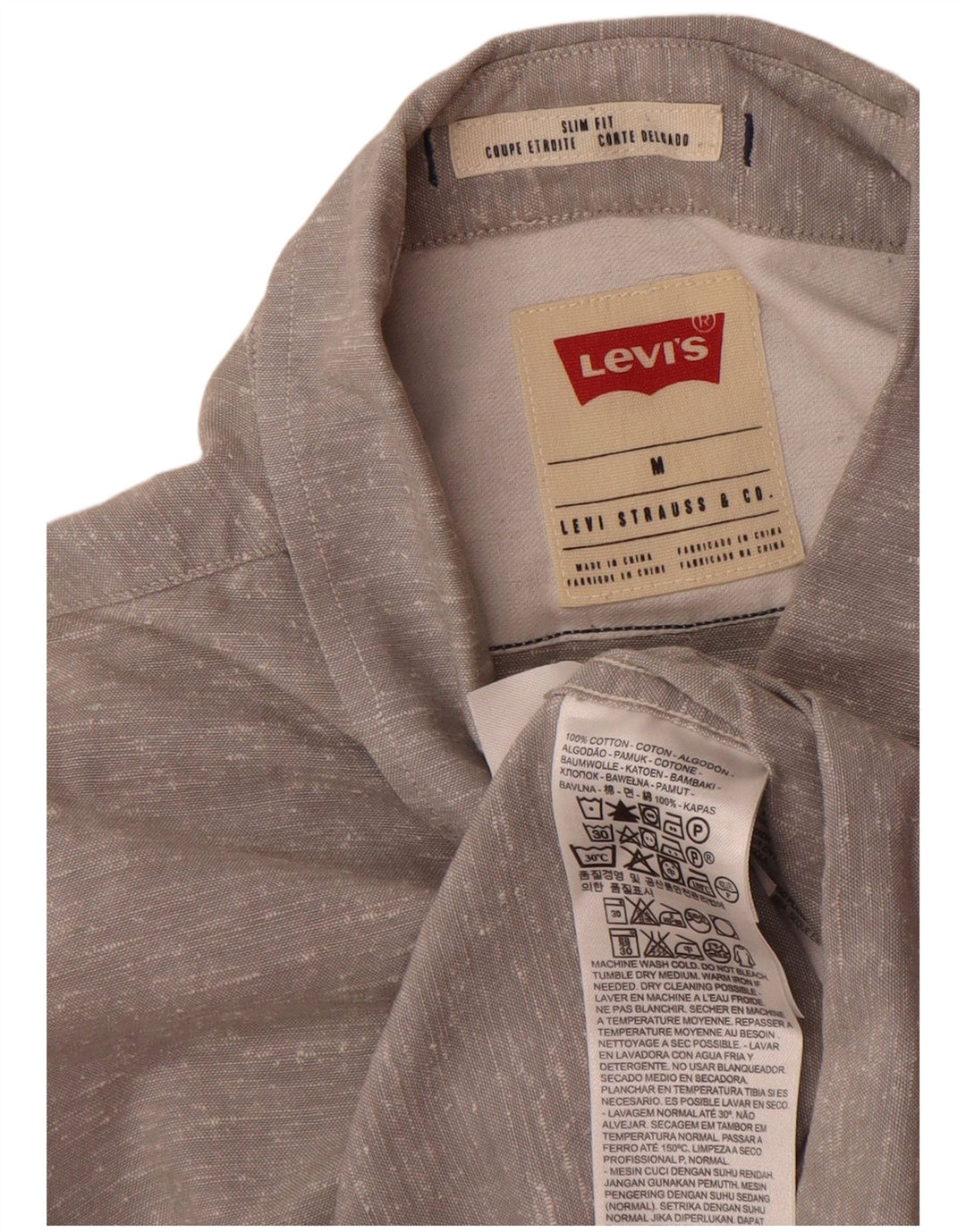 Koszula męska Levi's o dopasowanym kroju, średnio szara, bawełniana w cętki