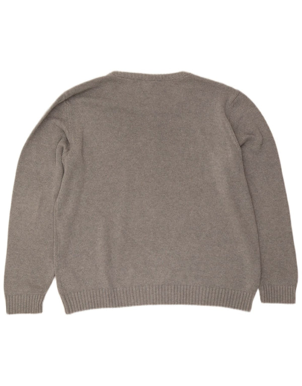 Męski sweter Guess z graficznym dekoltem w łódkę, 2XL, szary, bawełniany