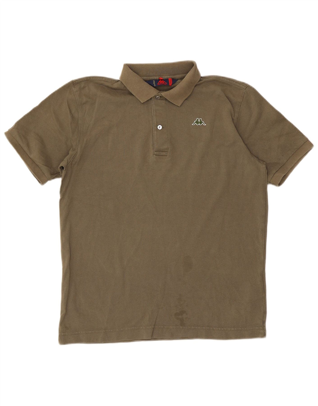 Męska koszulka polo Kappa, mała, bawełniana w kolorze khaki