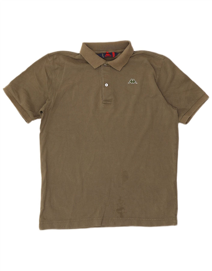 Męska koszulka polo Kappa, mała, bawełniana w kolorze khaki