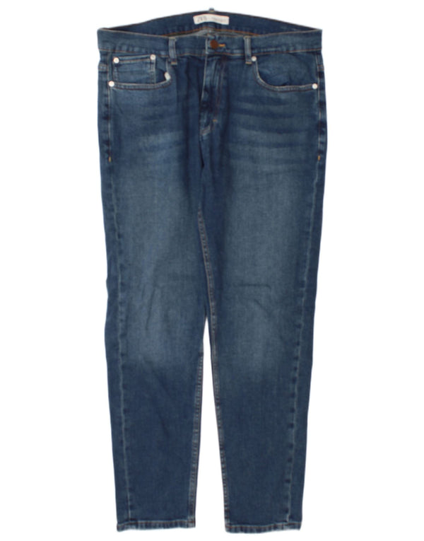 Męskie jeansy slim fit Zara EU 46 XL W36 L30 Niebieskie bawełniane