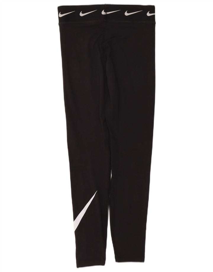 Damskie legginsy Nike Graphic UK 12, średnie czarne, bawełniane