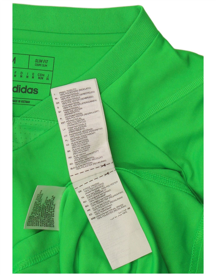 ADIDAS Mens Aeroready Slim Fit Top Long Sleeve Medium Green Polyester