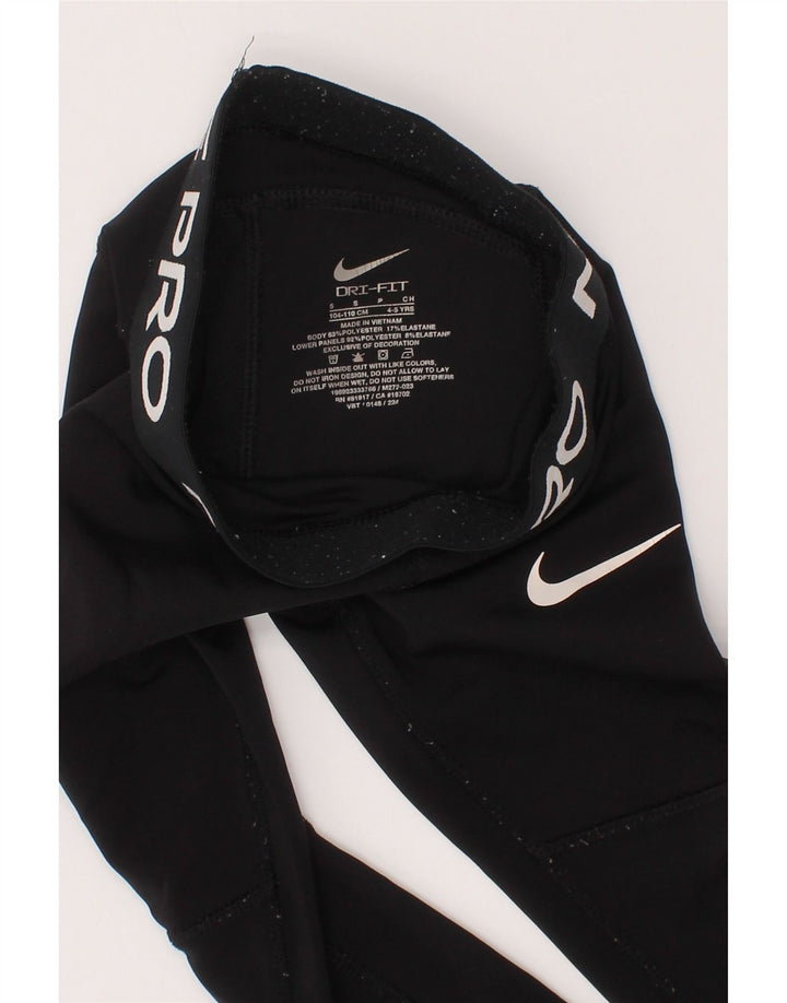 Dziewczęce legginsy Nike Dri Fit z grafiką 4-5 lat, małe, czarne, poliestrowe