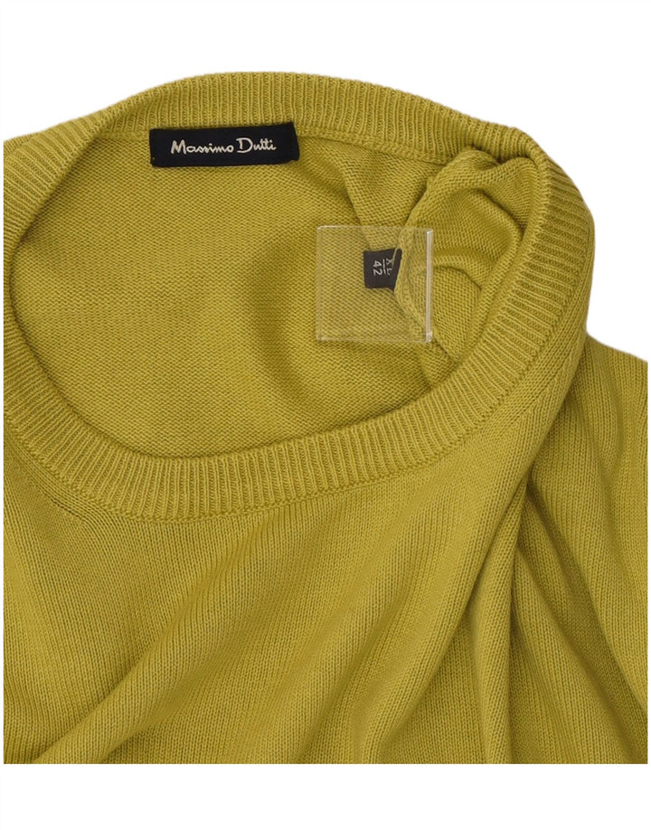 Męski sweter z okrągłym dekoltem Massimo Dutti XL, zielony, bawełniany