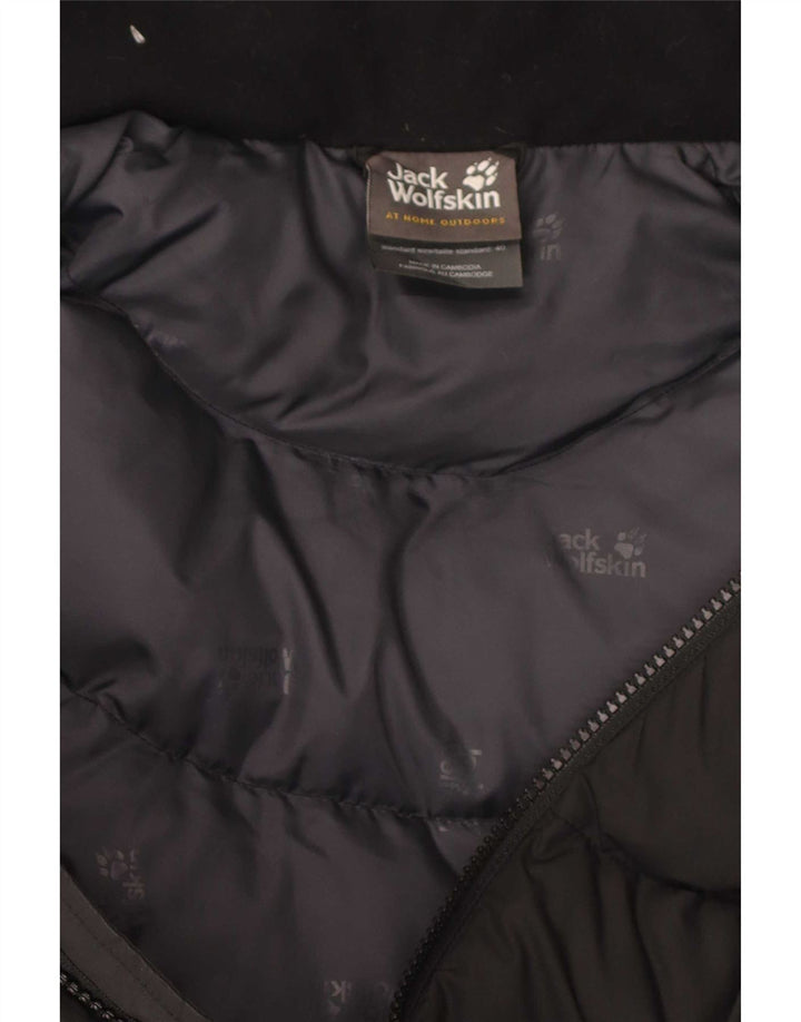Damski ocieplany płaszcz z kapturem Jack Wolfskin UK 10/12, średni czarny poliester