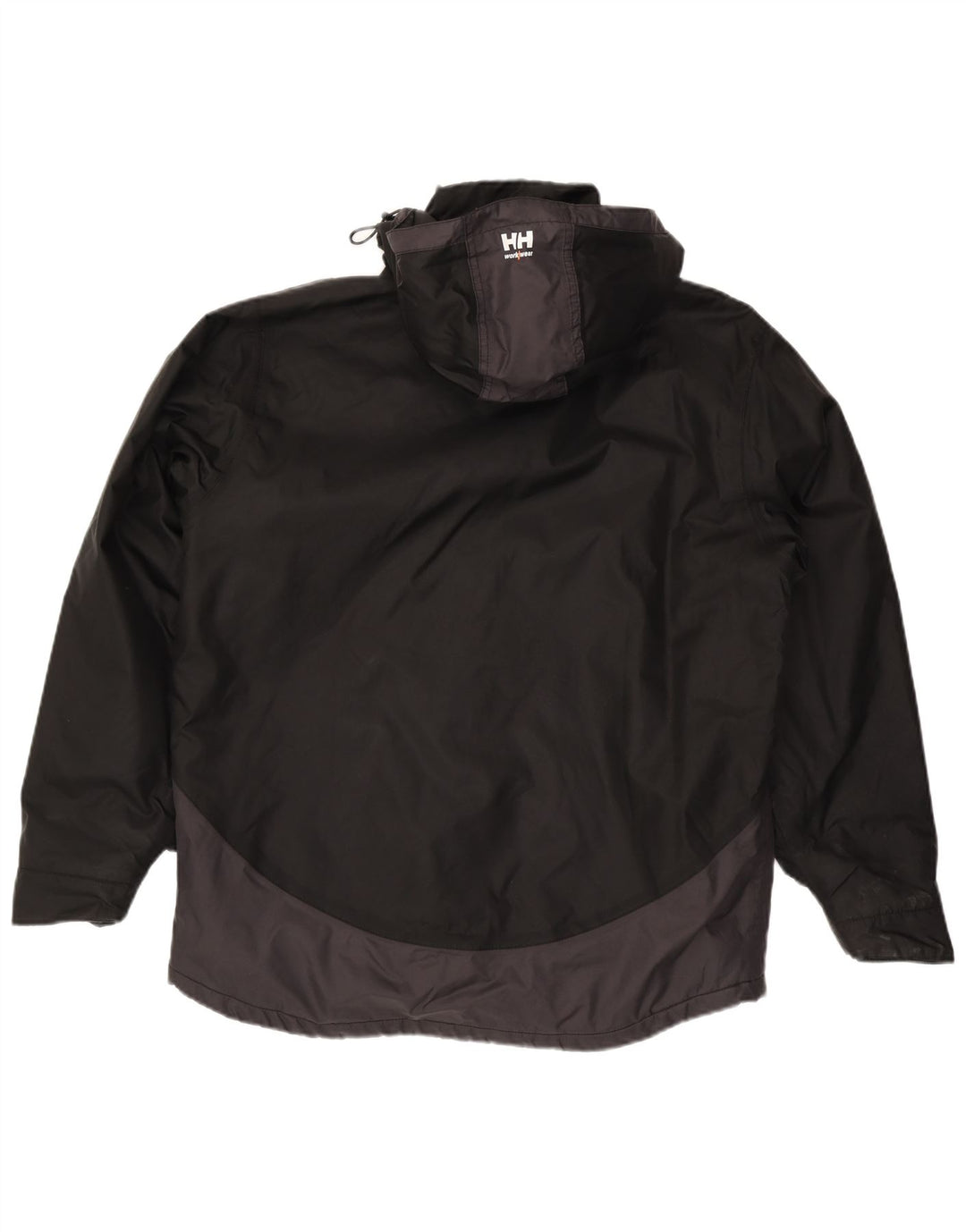 Męska kurtka wiatrówka z kapturem Helly Hansen UK 40, duża, czarna, z blokami kolorów