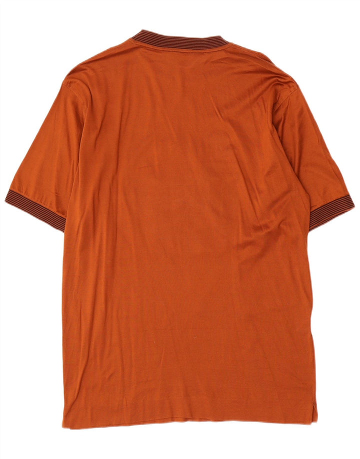 Męska koszulka z grafiką w stylu vintage, średni brąz