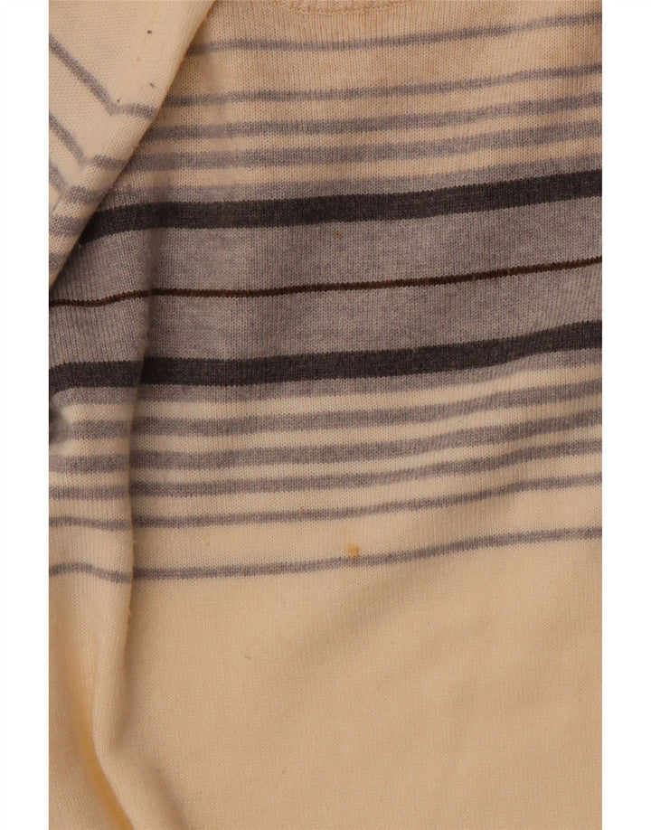 Męski sweter z okrągłym dekoltem ENERGIE w średnie beżowe paski