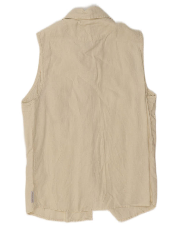 Damska koszula bez rękawów Calvin Klein Jeans UK 12 w kolorze średniego beżu, lniana