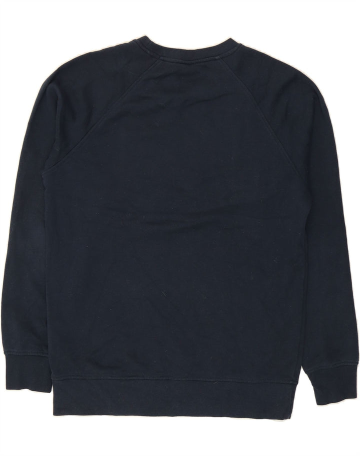 JACK & JONES Mens Graphic Sweatshirt Jumper Large Navy Blue Polyester Vintage Jack & Jones and Second-Hand Jack & Jones from Messina Hembry 
