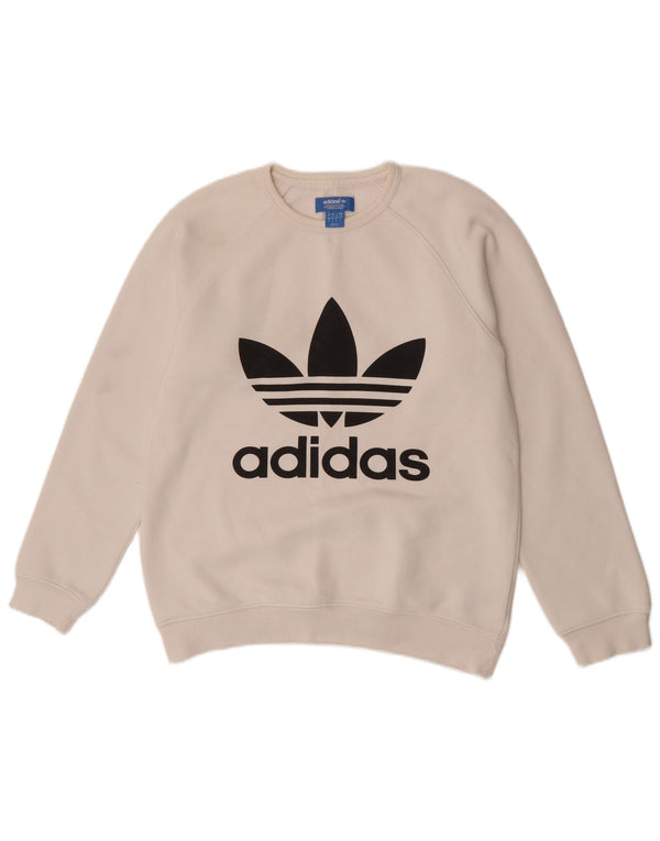 Adidas Męska bluza z grafiką Jumper Small White Cotton Sports
