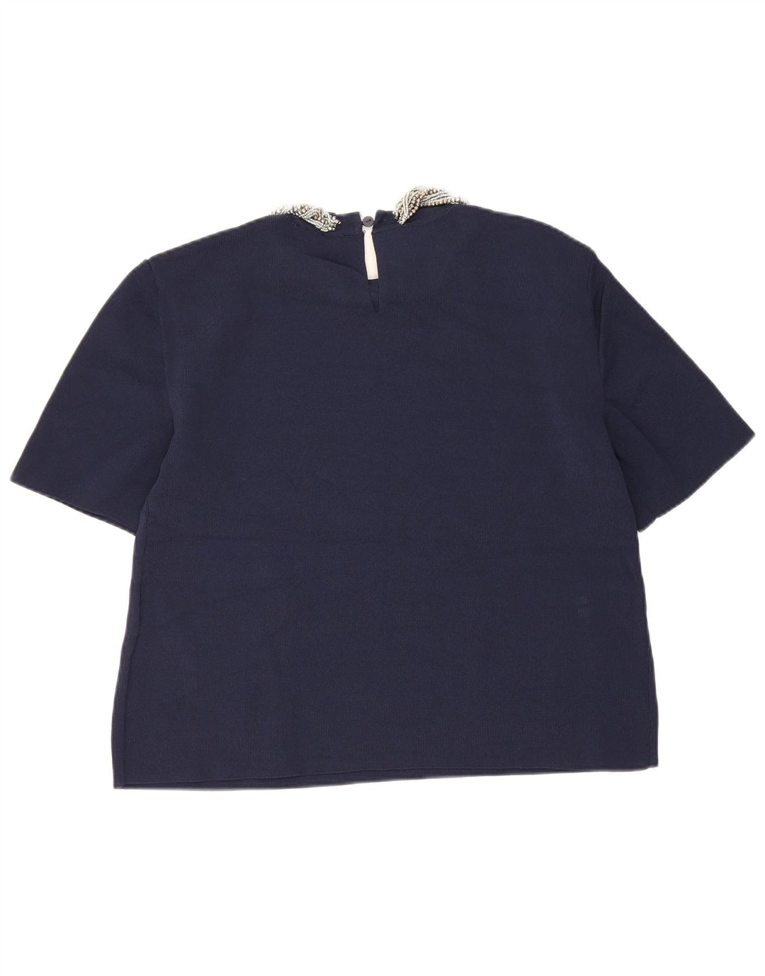 Damska bluzka Zara Crop Top UK 12 Średni granatowy wiskoza