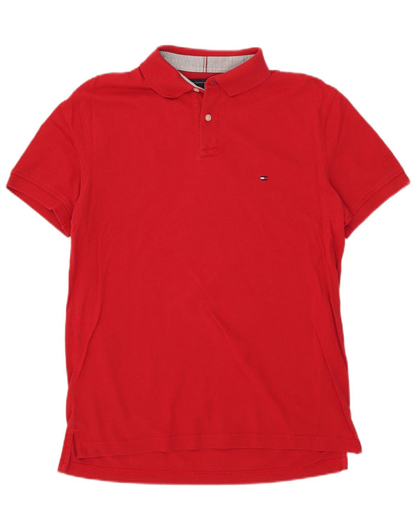Męska koszulka polo Tommy Hilfiger o regularnym kroju, w kolorze średnio czerwonym
