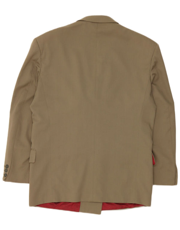 Vintage damska marynarka dwurzędowa UK 40, duża wełna khaki