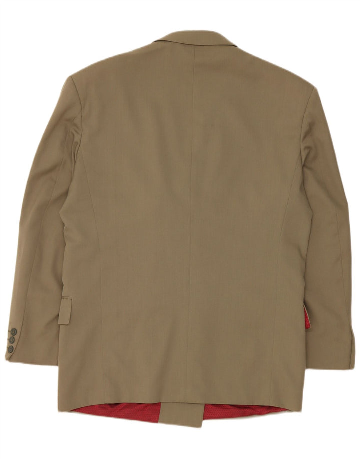 Vintage damska marynarka dwurzędowa UK 40, duża wełna khaki