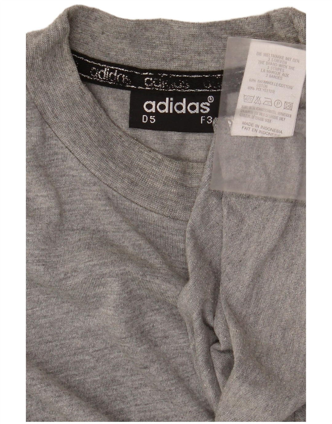 Adidas Męskie Topy Z Długim Rękawem UK 38/40 Średnio Szare Nakrapiane Bawełny