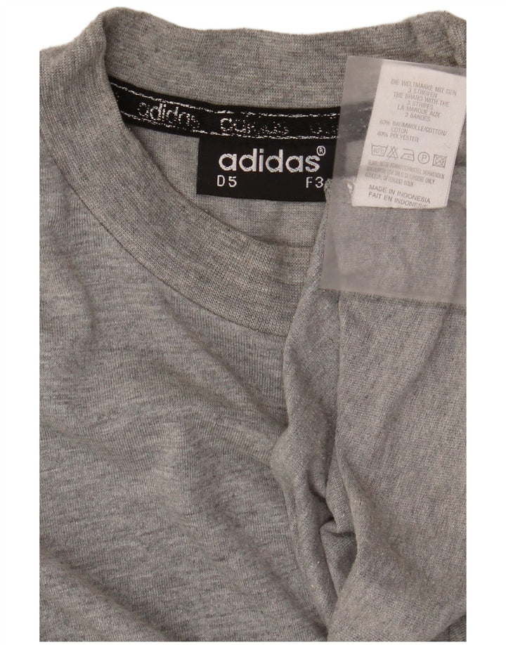 Adidas Męskie Topy Z Długim Rękawem UK 38/40 Średnio Szare Nakrapiane Bawełny