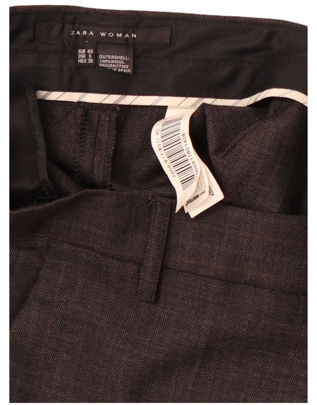 Damskie proste spodnie chino ZARA EU 40 Medium W30 L28 Szara jodełka