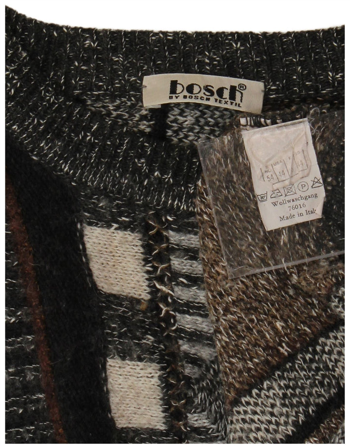 Męski sweter z okrągłym dekoltem VINTAGE UK 44 XL w wielokolorowe paski