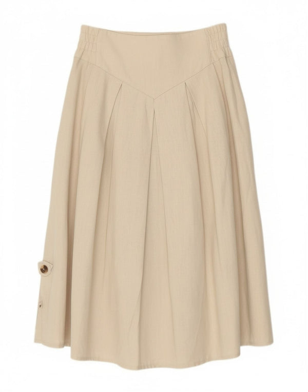 Ortler Trachten Damska rozkloszowana spódnica z wysokim stanem EU 48 2XL W30 Beżowa lniana