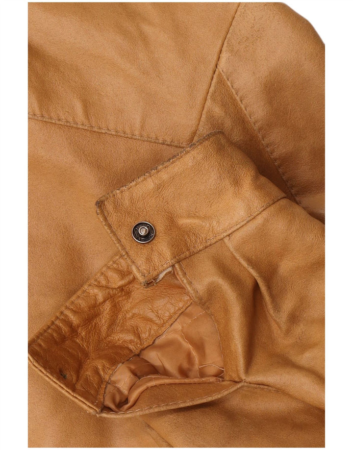 Vintage męska kurtka skórzana UK 36 Small Brown