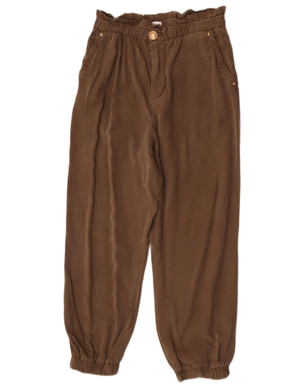 Damskie krótkie spodnie do biegania Zara z wysokim stanem, małe W26 L24 Khaki