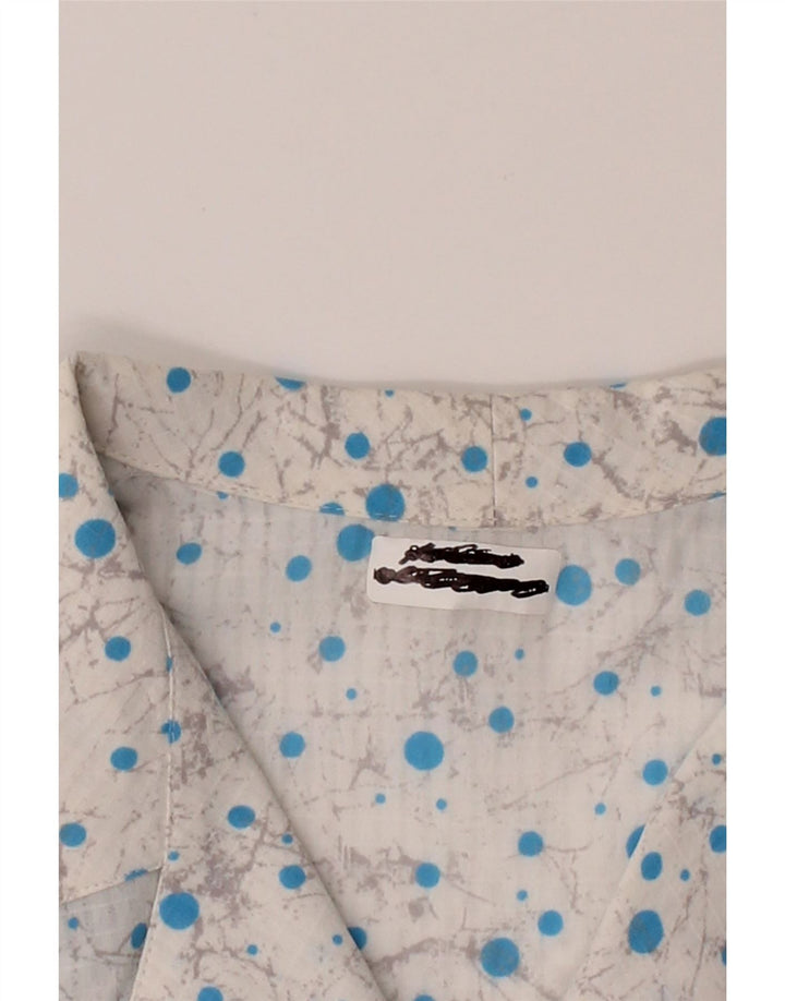 VINTAGE Womens Short Sleeve Shirt UK 18 XL White Spotted Polyester Vintage Vintage and Second-Hand Vintage from Messina Hembry 