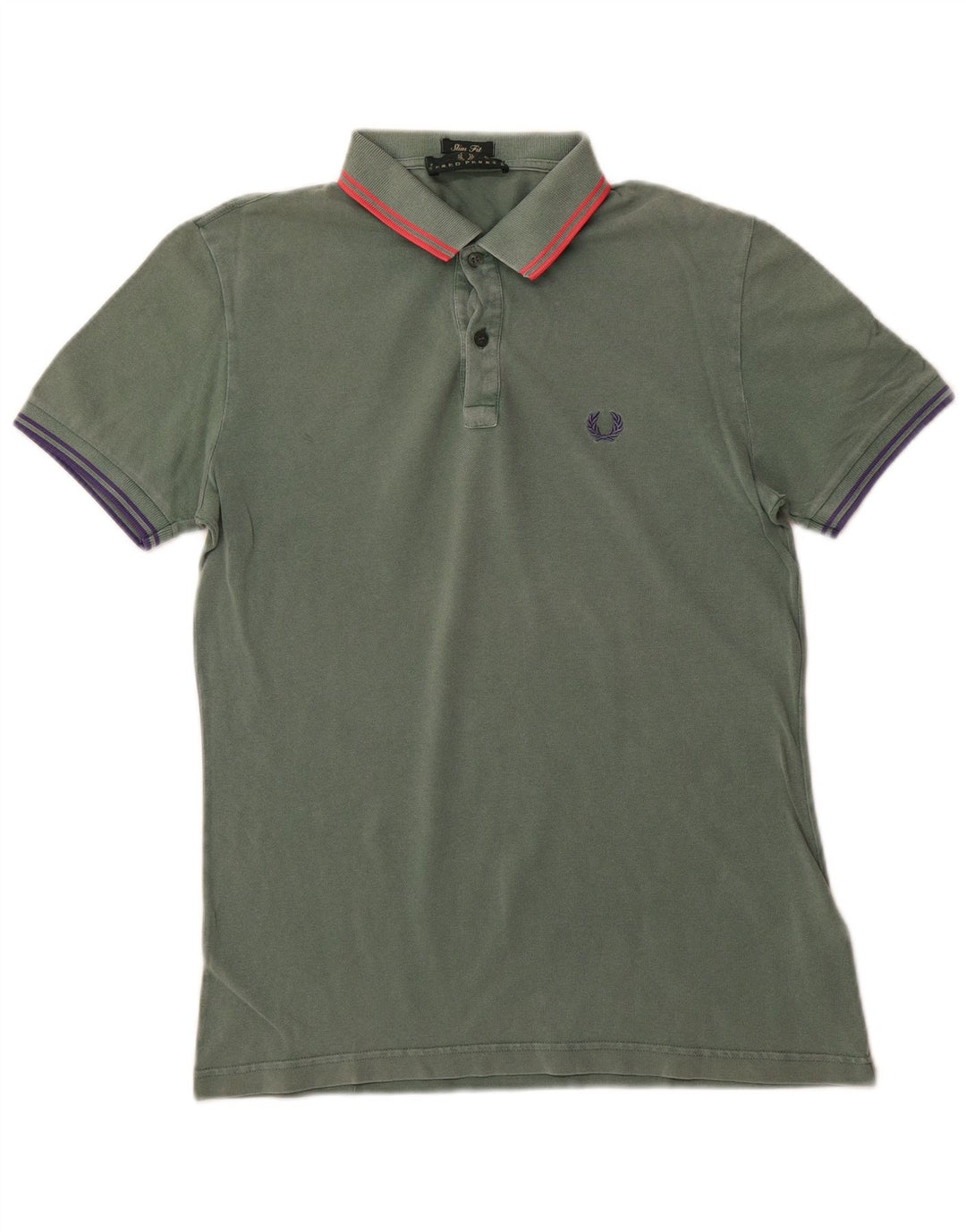 Męska koszulka polo FRED PERRY Slim Fit, mała, zielona, bawełniana