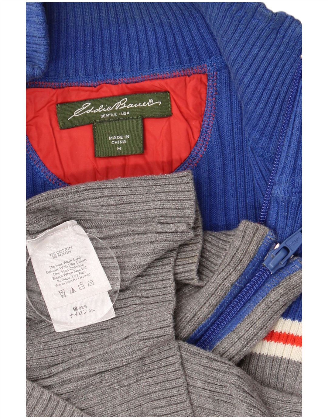 Sweter damski Eddie Bauer UK 12, bawełniany, w kolorze średniego błękitu