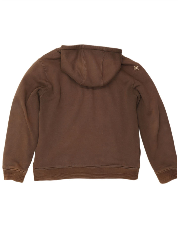 Męski sweter z kapturem i grafiką ANIMAL, duży, brązowy, bawełniany