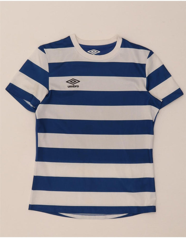 T-shirt chłopięcy Umbro 9-10 lat, poliester w średnie niebieskie paski