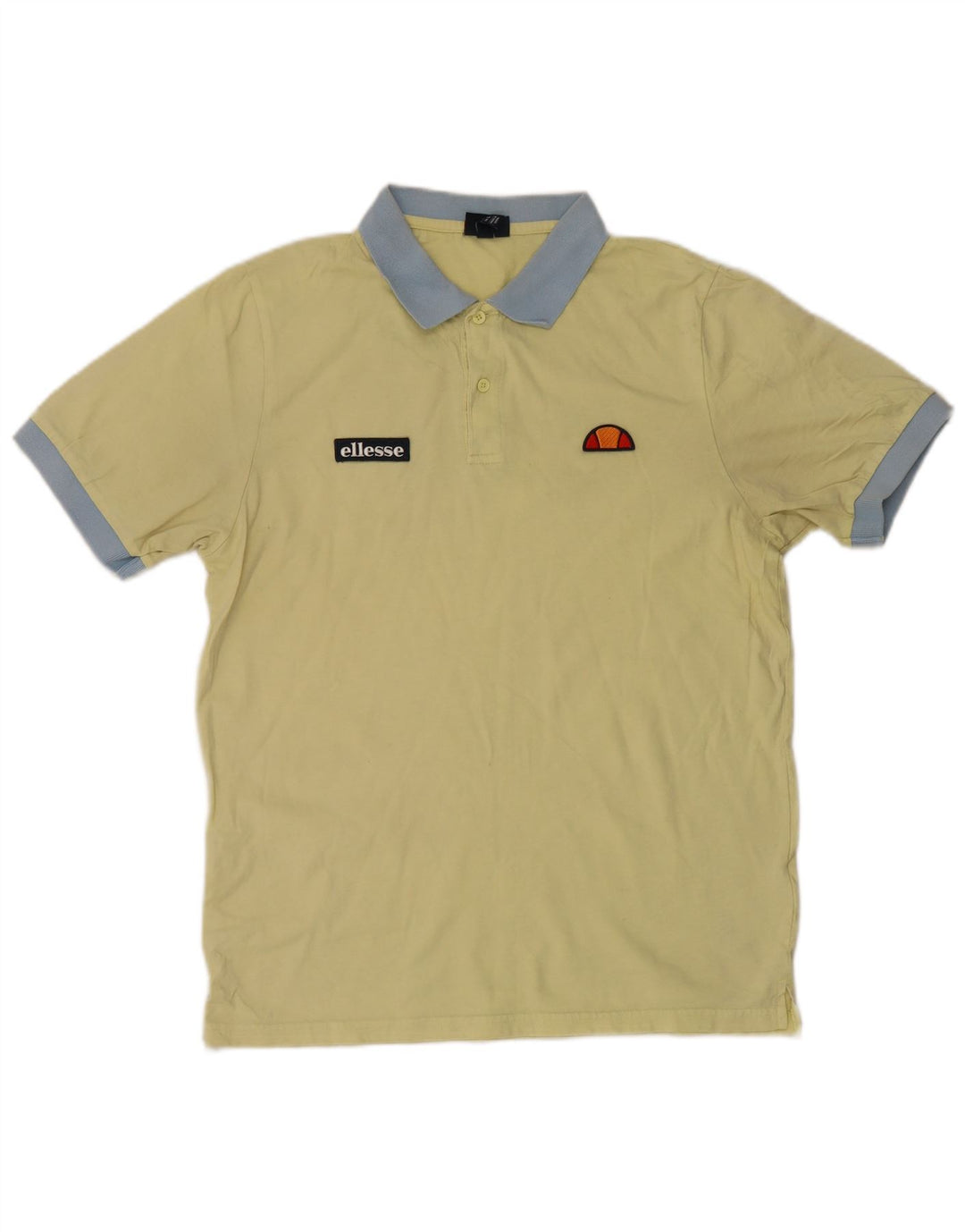 Męska koszulka polo Ellesse, duża, żółta, bawełniana z blokami kolorów