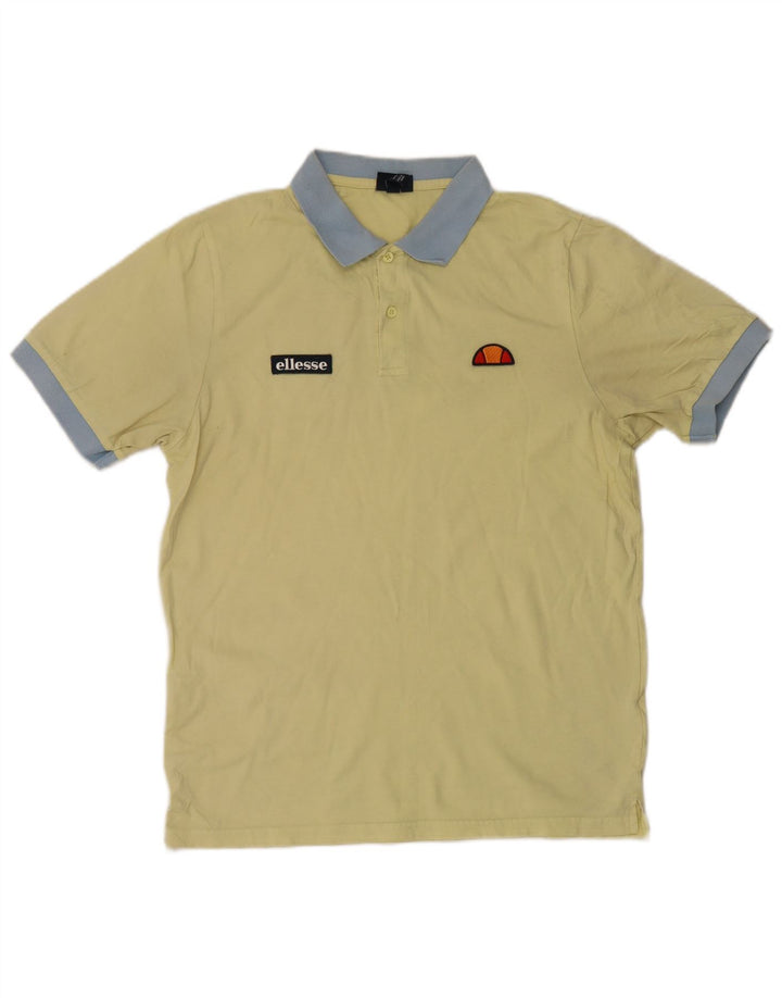 Męska koszulka polo Ellesse, duża, żółta, bawełniana z blokami kolorów