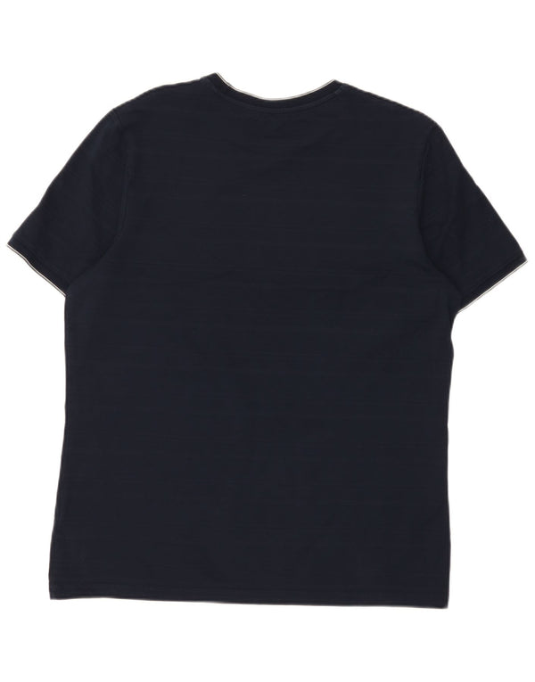 Marks & Spencer Mens Regular Fit T-Shirt Top Large Navy Blue Cotton