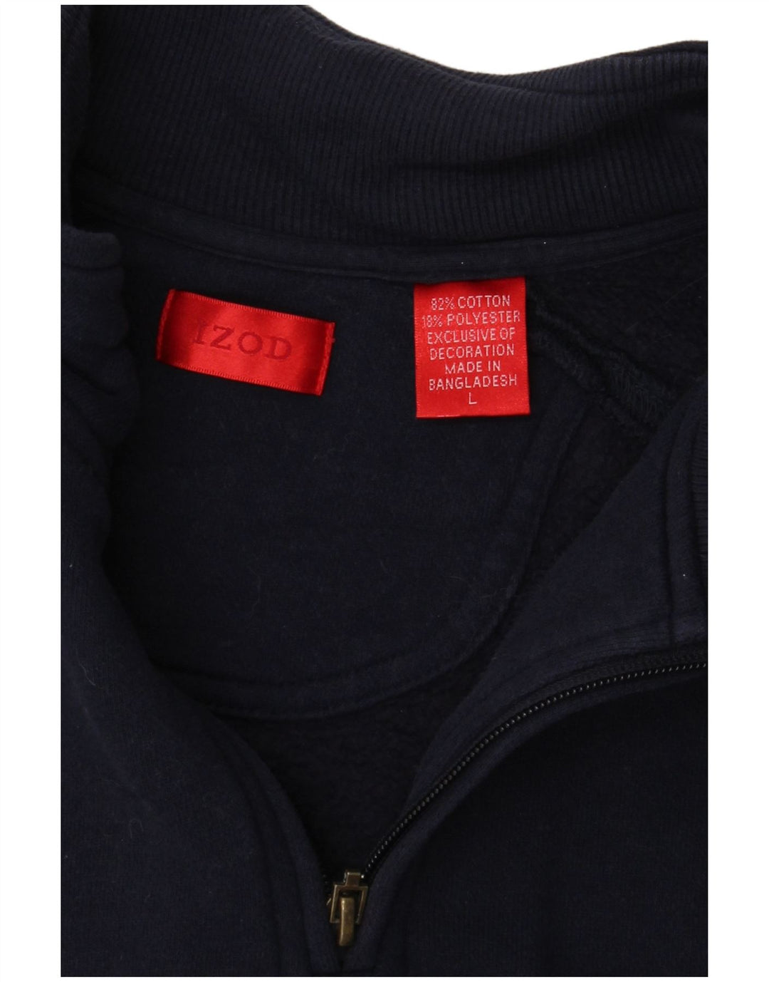 IZOD Męski sweter z zamkiem błyskawicznym, duży, granatowy, bawełniany