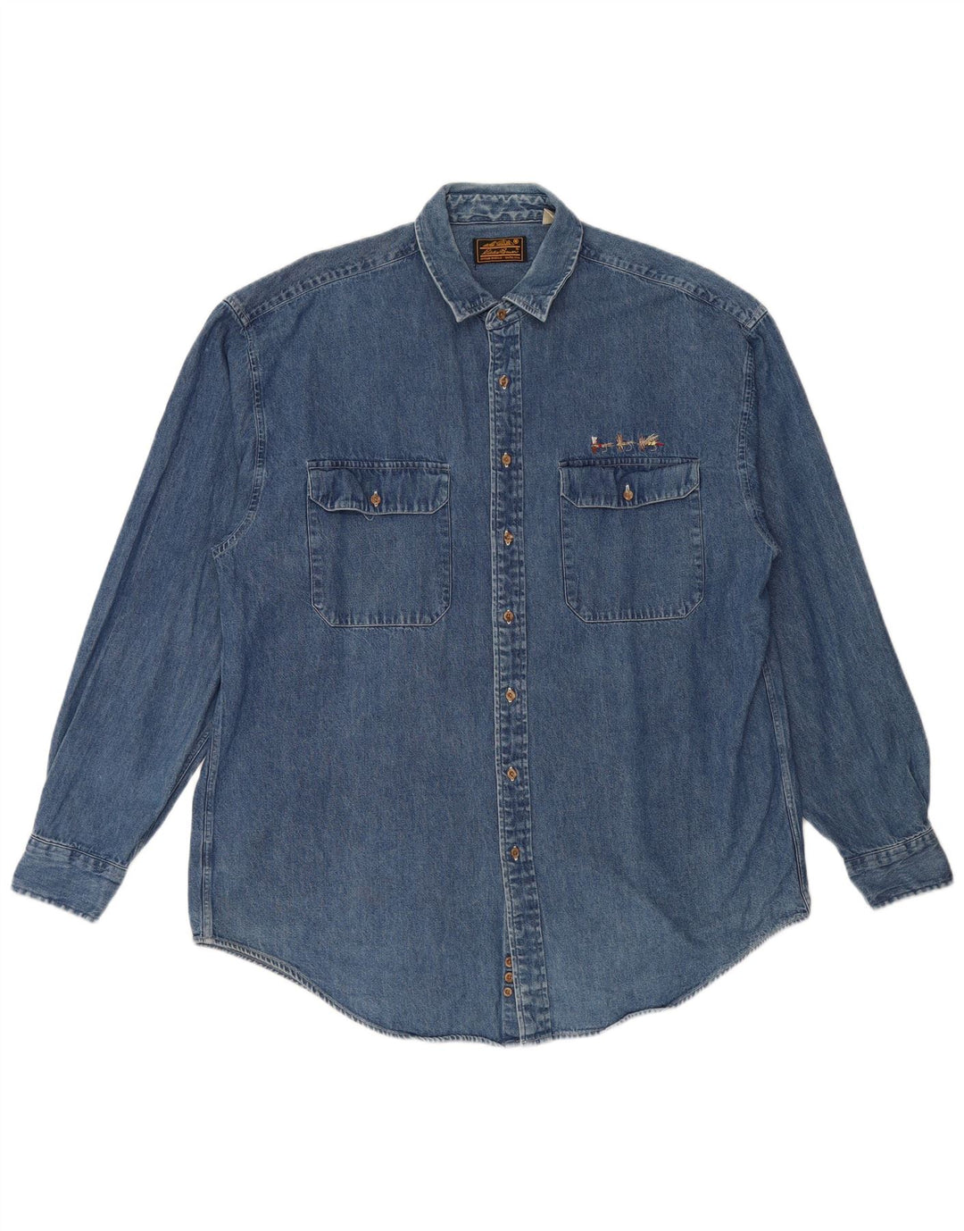 Męska koszula dżinsowa EDDIE BAUER 2XL, niebieska, bawełniana