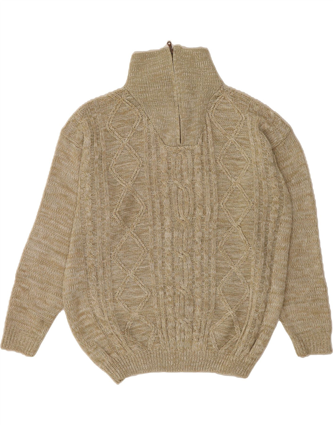 Męski sweter zapinany na zamek VINTAGE 2XL Beżowy poliakryl