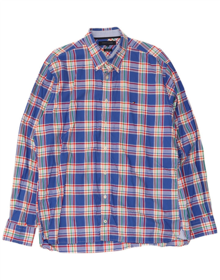 Męska koszula o dopasowanym kroju Tommy Hilfiger XL w niebieską kratkę, bawełniana