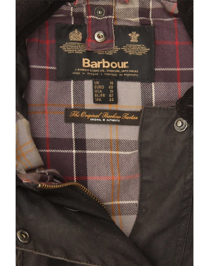 Kurtka damska Barbour z woskowanej bawełny UK 14, duża, szara