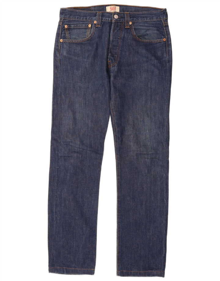 Męskie dżinsy Levi's 501 Straight W31 L34 Granatowa bawełna