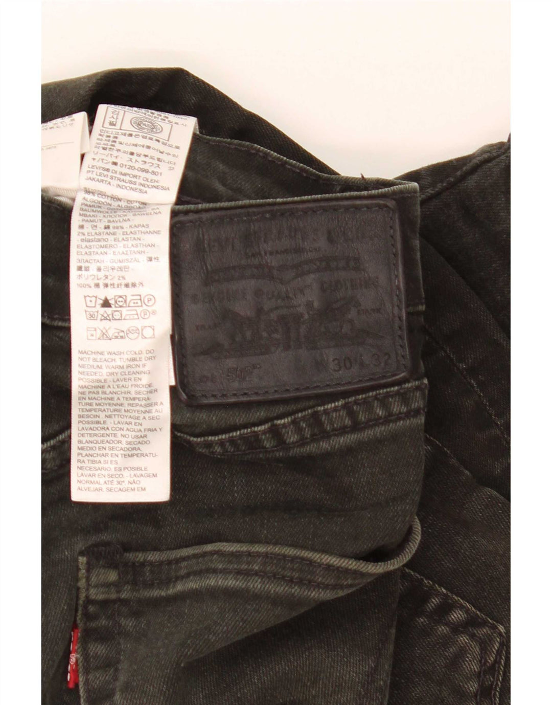 Męskie dżinsy Levi's 502 Straight W30 L32 Czarna bawełna
