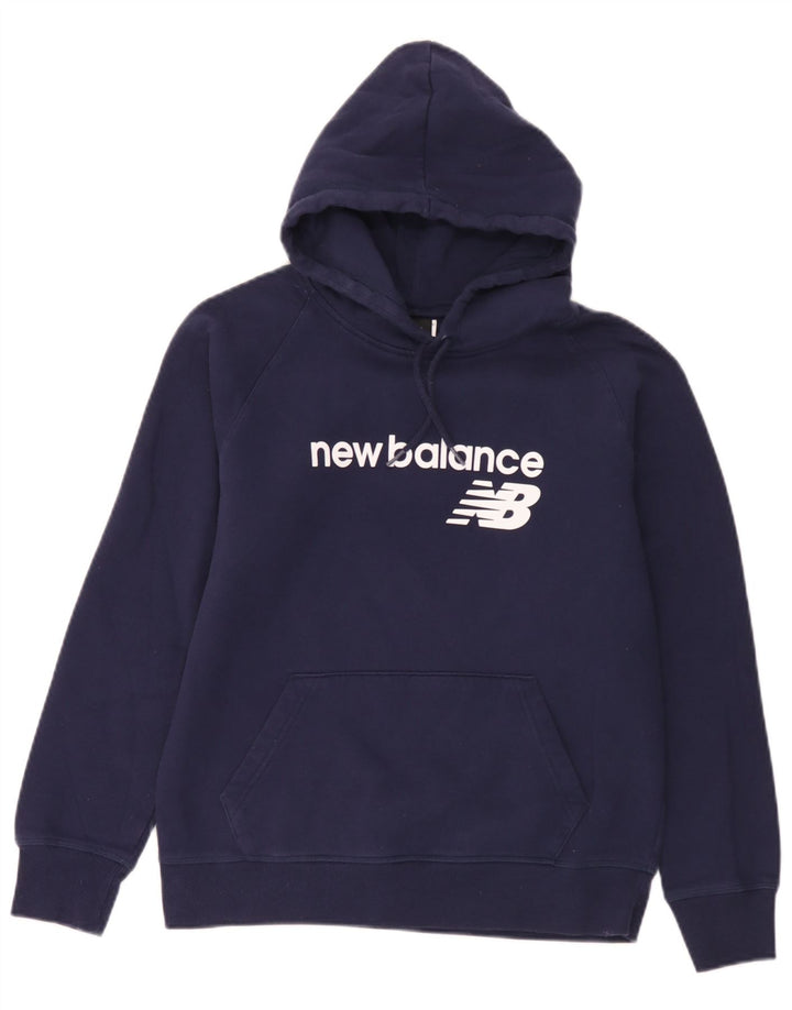 Męski sweter z kapturem New Balance w kolorze średnioniebieskim, bawełniany