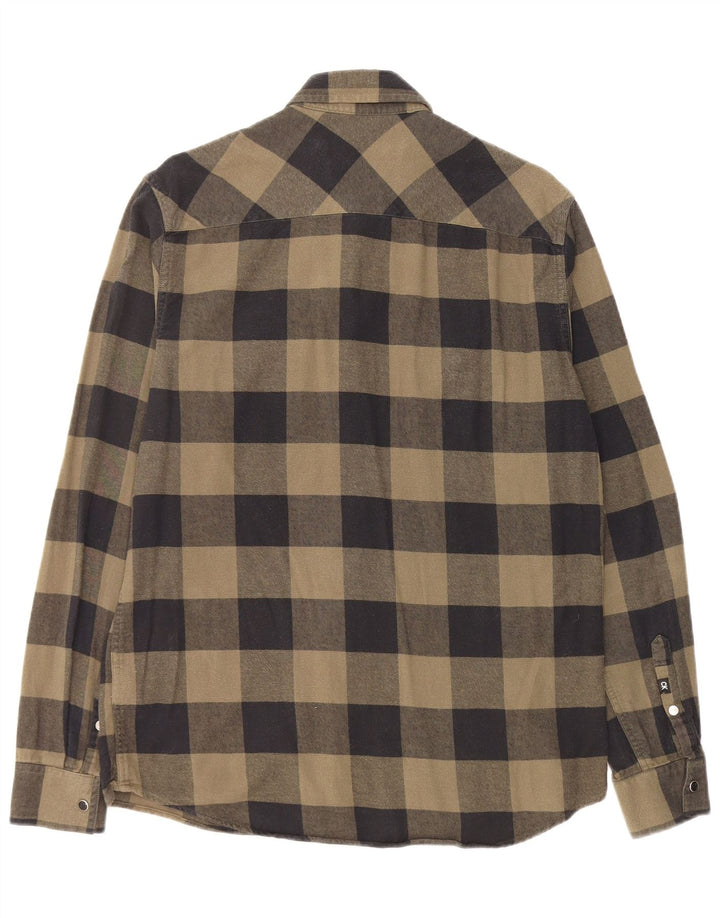 CALVIN KLEIN JEANS Mens Regular Fit Flannel Shirt Medium Khaki Check